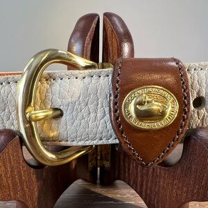 Dooney & Bourke All Weather Leather White/cream and Tan Belt